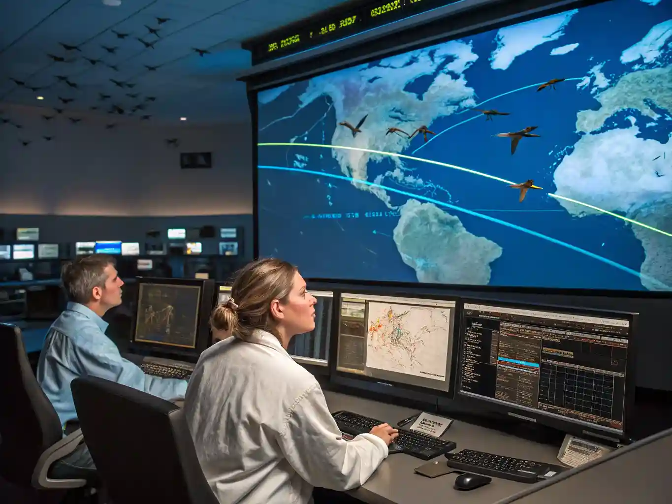 Satellite tracking of bird migration
